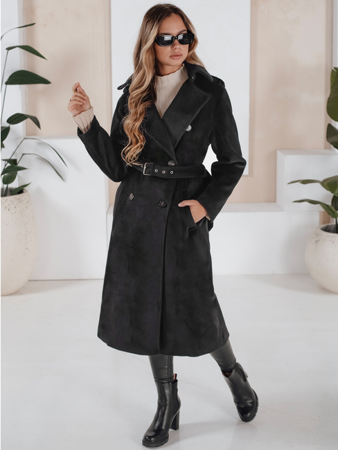 Damen Wintermantel klassischer Trench schwarz Dstreet NY0762