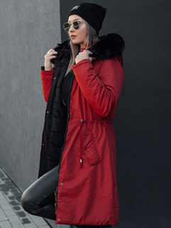 Damen Winterparka TRENDNEL Wendekapuze rot Dstreet TY4588_2