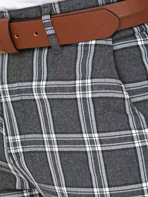Herren Chinohose Kariert Dunkelgrau Dstreet UX3776