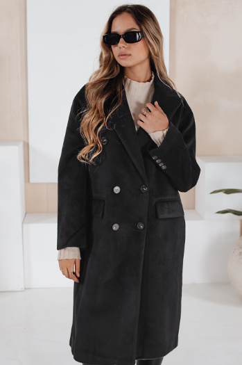 Damen Wintermantel lang oversize schwarz Dstreet NY0765