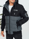 Herren Winterjacke mit Kapuze schwarz/grau Dstreet TX5049
