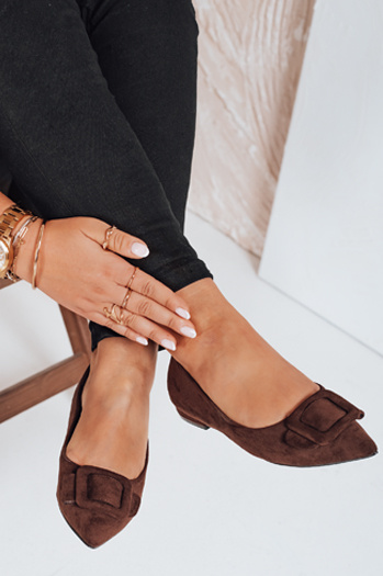 Damen Ballerinas aus braunem Wildleder Dstreet ZY1053