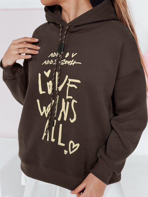 Damen-Kapuzenpullover LOVEWILL braun Dstreet BY1470