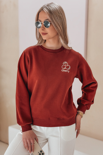Damen-Sweatshirt in Übergröße mit Stickerei CHERSOFT brick Dstreet BY1398