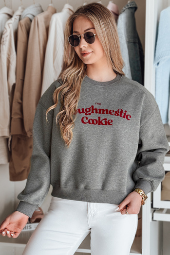 Damen Sweatshirt in Übergröße mit COOKIES Druck dunkelgrau Dstreet BY1443
