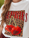 Damen Oversize-T-Shirt mit Kirsche VISON weiß Dstreet RY2876