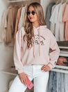 Damen Sweatshirt mit Kapuze in Übergröße SPECIAL KITTY rosa Dstreet BY1511