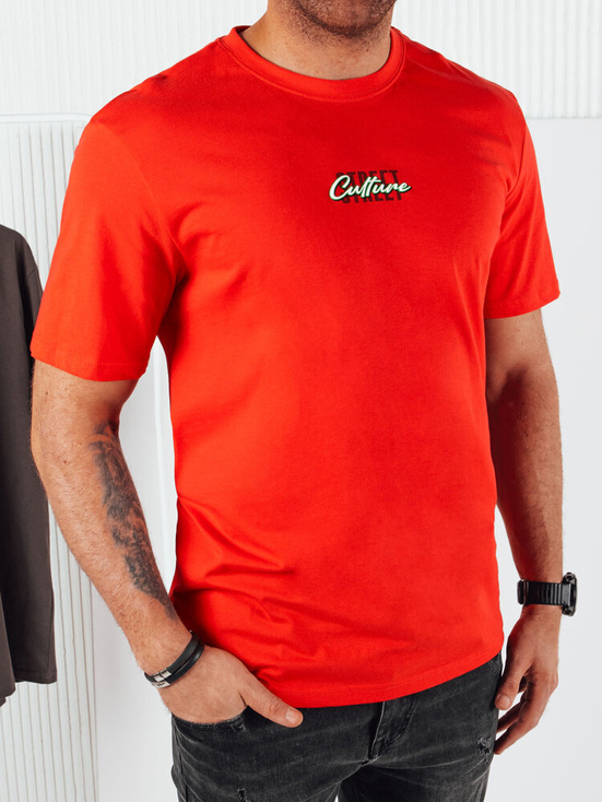 Herren T-shirt mit Aufdruck Farbe Orange DSTREET RX5423