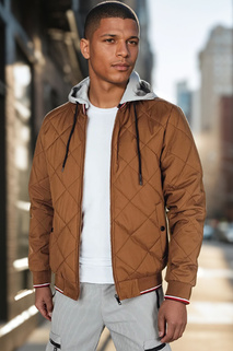 Herren Übergangs-Steppjacke mit Kapuze camel Dstreet TX5011