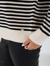 Gestreifter Damen-Pullover ELVARA beige Dstreet MY2523