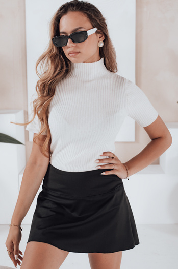 Kurzarm-Pullover mit Rippenstruktur GIRLGLORY weiß Dstreet MY2550