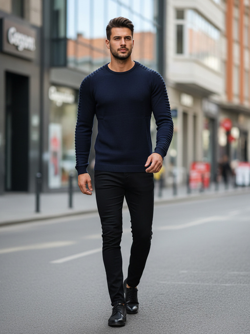 Marineblauer Pullover für Männer WX2297z