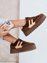 Frauen isoliert Plattform Turnschuhe braun Dstreet ZY1071