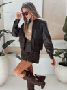 Damen Leder Ramones Jacke braun Dstreet TY5220