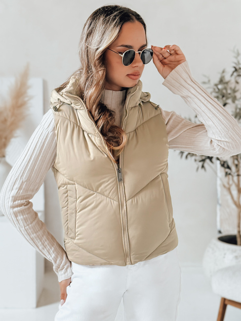 Damen Steppweste LIKEHUGS beige Dstreet TY4979