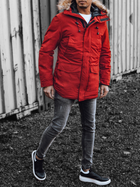 Herren Winter Parka Jacke rot Dstreet TX2995