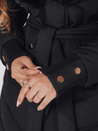 Damen gesteppte Winterjacke mit Kunstpelz schwarz Dstreet TY5076