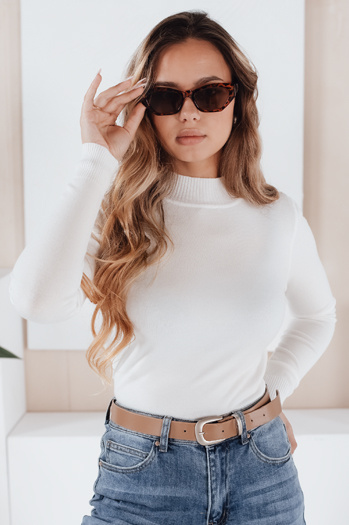 Damen Halb-Rollkragenpullover TARLENA weiß Dstreet MY2485