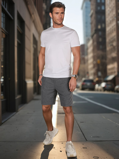 Dunkelgraue Herren Sweatshorts Dstreet SX2487