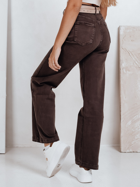 Damen Jeans mit weitem Bein braun Dstreet UY2768