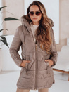 Damen Stepp-Winterjacke mit Kapuze dunkelbeige Dstreet TY5093