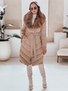 Damen Winterjacke gesteppt mit Pelz camel Dstreet TY5077