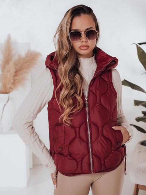 Damen Steppweste mit Kapuze MISSVEST burgundy Dstreet TY5017