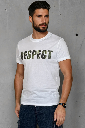 Bedrucktes Herren-T-Shirt weiß Dstreet RX5648