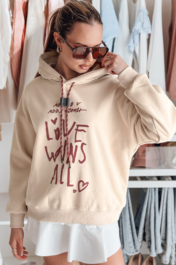 Damen-Kapuzenpullover LOVEWILL beige Dstreet BY1471