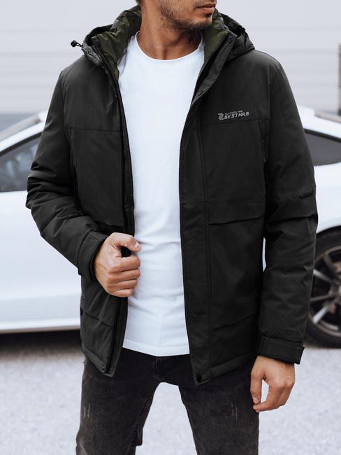 Herren Winterjacke mit Kapuze schwarz Dstreet TX4908