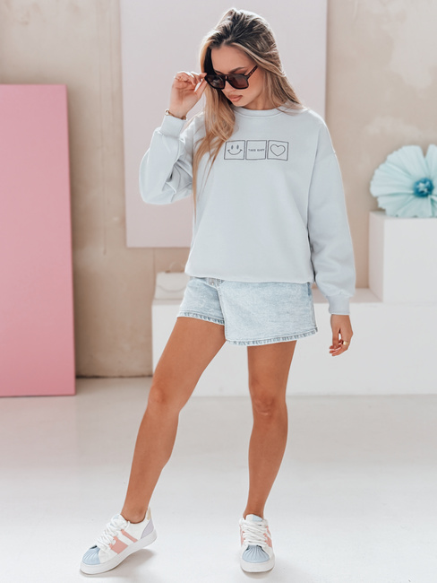 Damen Sweatshirt in Übergröße mit Stickerei EASYJOY blau Dstreet BY1516