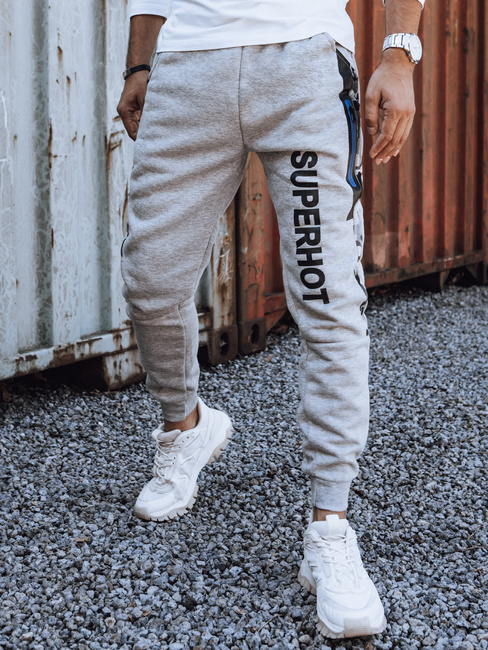 Bedruckte Herren-Sweatpants hellgrau Dstreet UX4446