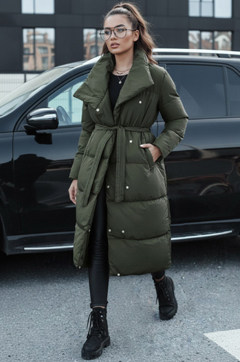 Langer Damen-Winter-Steppmantel FAVI grün Dstreet TY4576