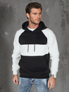 Herren-Kapuzenpullover mit schwarzen und weißen Streifen Dstreet BX5901_1