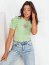 Damen Bluse mit kurze Ärmeln LERRIS Farbe Hellgrün DSTREET RY2516