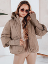 MISSLAYER Damen Winterjacke mit Kapuze dunkelbeige Dstreet TY5038