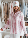 Damen Oversize-Shirt mit längerem Rücken SAMONE in rosa und weiß gestreift Dstreet DY0462