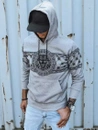 Herren Kapuzenpullover mit Aufdruck Grau Dstreet BX5309