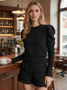 Damen Einheitsgröße Pullover mit Büffeln ELENORI schwarz Dstreet MY2465