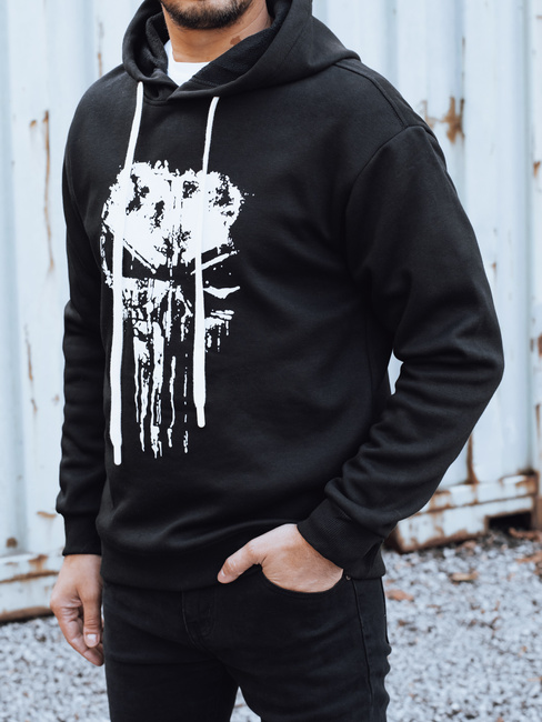 Herren bedrucktes isoliertes Sweatshirt schwarz Dstreet BX5927