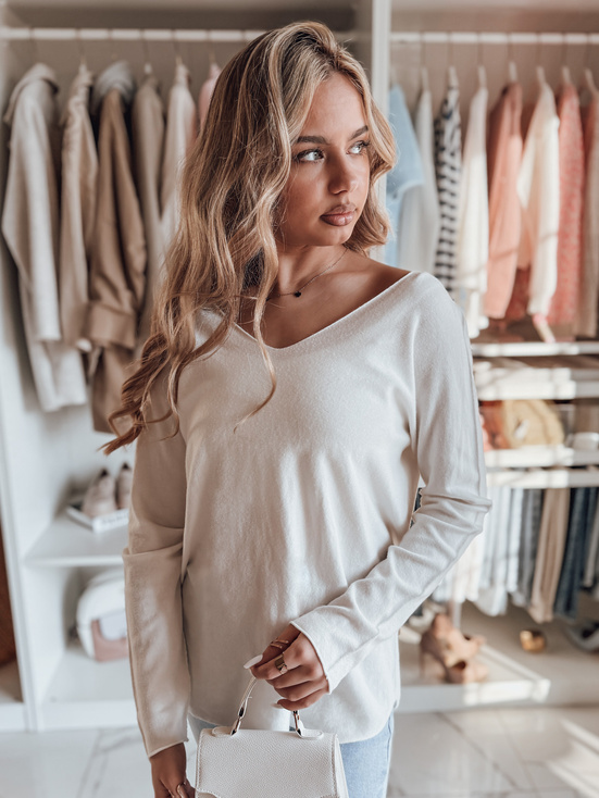 Damen Einheitsgröße langer Pullover SOFTIL weiß Dstreet MY2439