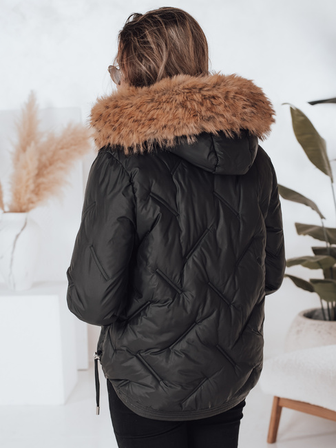Damen Winterjacke COLDLIKE gesteppt mit Kapuze schwarz Dstreet TY5001