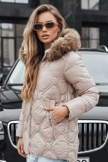 Damen Winterjacke mit Fell beige Dstreet TY5512