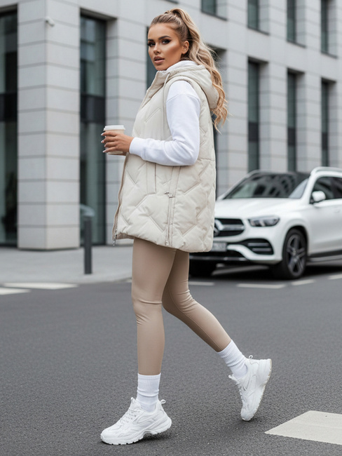 Damen Steppweste mit Kapuze weiß Dstreet TY5108