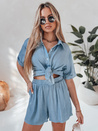 Damen Leinen Übergrößen Set LINEN LOVE hellblau Dstreet AY1139