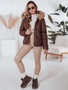 Damen Winterjacke COLDLIKE gesteppt mit Kapuze braun Dstreet TY5003