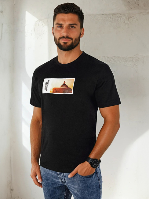 Herren T-shirt mit Aufdruck Farbe Schwarz DSTREET RX5485