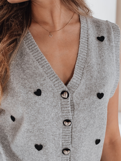 Ärmelloser Damen-Pullover hellgrau Dstreet MY2522