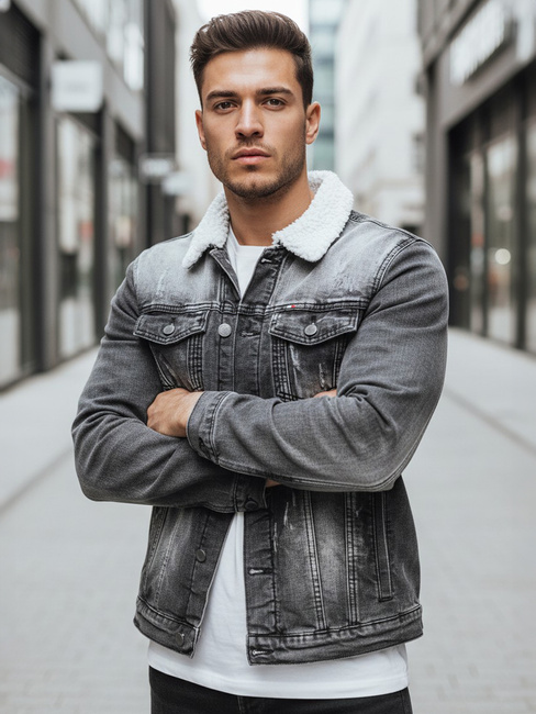 Isolierte Herren-Jeansjacke schwarz Dstreet TX4230z