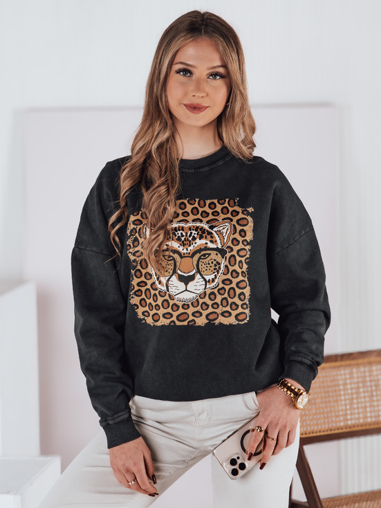 Damen Einheitsgröße CHEETAHART Sweatshirt graphit Dstreet BY1352